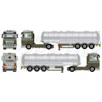 【予約】2020年4-6月以降発売予定DAF XF Euro 6 Space Cab met 3-assige verchroomde tankoplegger  トラック /建設機械模型 工事車両 Tekno 1/50 ミニチュア