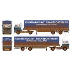 【予約】8-10月以降発売予定Kluitmans dirty Volvo F89 met 2-assige huifoplegger - dirty  トラック/Tekno 建設機械模型 工事車両 1/50 ミニチュア