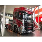 【予約】5-8月以降発売予定SCANIA R HIGHLINE  CR20H 6X2 TAG AXLE HALF PIPE TIPPER TRAILER 3軸 トラック WSI 1/50 建設機械 模型ミニカー  はたらく車重機