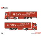 Al Safa Transport メルセデスベンツアクトロス Big Space カーテンサイダートレーラー 3軸 トラック /WSI 建設機械模型 工事車両 1/50 ミニチュア