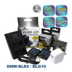 DMW-BLG10 DMW-BLE9 Panasonic パナソニック 互換バッテリー 2個と 互換デュアルUSB充電器 ★コンセント充電用ACアダプター付き★ 4点セット　(a2.1)