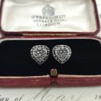  Англия Vintage ma-ka сайт двойной Heart серебряный серьги 