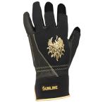 サンライン(SUNLINE) スペシャリスト防風グローブ 3本指カット Mサイズ ブラック×獅子ゴールド SUG-239