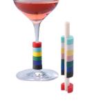 CheerModa グラスマーカー ワイングラス標記 ステムマーカー 8色 パーティー 宴会用