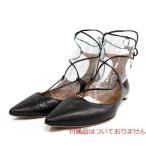 Yahoo! Yahoo!ショッピング(ヤフー ショッピング)AQUAZZURA（アクアズーラ） パンプス フラットシューズ ポインテッドトゥ レースアップ レザー 35.5 22.0cm 黒 ブラック /AN3 中古 古着 1150