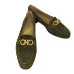 Salvatore Ferragamo( Salvatore Ferragamo ) велюр плоская обувь женский таблица б/у б/у одежда 0524