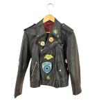 USED古着(ユーズドフルギ) ワッペン カウレザー ダブルライダースジャケット メンズ 表記無  中古 古着 0536