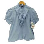 ZARA(ザラ) ビジューボタン フリル半袖ブラウス レディース import:S 中古 古着 0910