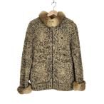ショッピングBURBERRY BURBERRY BLACK LABEL(バーバリーブラックレーベル) ラビットファー切替ニットジャケット 中古 古着 0242