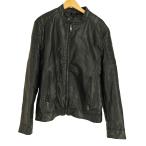 ZARA(ザラ) レザー シングル ライダース ジャケット メンズ import：M  中古 古着 0246