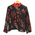 ショッピングused USED古着(ユーズドフルギ) シルク100% 総柄ジャケット メンズ import：S  中古 古着 0805