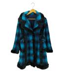 ショッピングused USED古着(ユーズドフルギ) {{NOKO OHNO}}モヘヤ混 ファーパイピング チェック柄 シャギー 中古 古着 0408