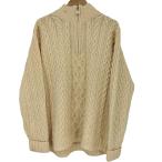 aran crafts(アランクラフト) 90s アイルランド製 ハーフジップ ケーブル編み アランニット 中古 古着 0425
