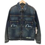 ショッピングEVISU EVISU(エヴィス) WASHED TYPE 2 DENIM JACKET  メンズ JPN：L  中古 古着 0925
