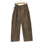 ショッピングzara ZARA(ザラ) STUDIO ヤギ皮 スエードレザーダーツパンツ レディース  XS 中古 古着 0805