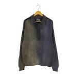 ショッピングzara ZARA(ザラ) ウォッシュ加工 ハーフジップ ポロスウェット メンズ import：XL  中古 古着 0222