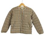 DANTON(ダントン) クルーネック インナーダウン プリント チェック ジャケット レディース imp 中古 古着 0702