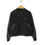 ショッピングused USED古着(ユーズドフルギ) 80-90s USA製 企業ロゴ刺繍 ラムレザー 切替 スタジアム ジャケ 中古 古着 0223