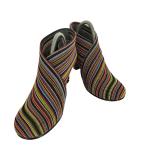 UNITED NUDE(ユナイテッドヌード) Fold Hi ストライプ マルチカラー ショートブーティ  中古 古着 0404