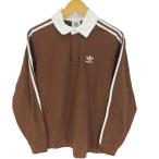 adidas Originals( Adidas Originals )to зеркальный . il Logo L/S Rugger рубашка мужской б/у б/у одежда 0825