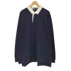 Polo by RALPH LAUREN( Polo bai Ralph Lauren )po колено вышивка L/S Rugger рубашка men б/у б/у одежда 0348