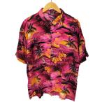 USED б/у одежда ( б/у полный gi) CREA TEUR искусственный шелк 100 Hawaiian рубашка мужской JPN:XL б/у б/у одежда 0226