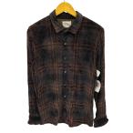 SHAREEF( Chaly f) искусственный шелк велюр проверка L/S рубашка мужской JPN:2 б/у б/у одежда 0244
