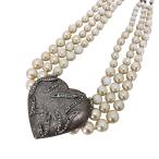ARMANI( Armani ) Heart ювелирные изделия жемчуг 2 полосный колье женский надпись нет б/у б/у одежда 1003