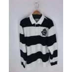 ポロラルフローレン POLO RALPH LAUREN モノグラム コットン ラグビーシャツ ラガーシャツ メンズ XL 中古 210205