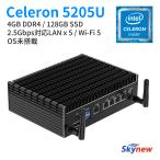 ファンレスミニpc ミニpc デスクトップパソコン 新品 ミニパソコン OSなし Celeron 5205U メモリ4GB SSD128GB 省スペース skynew K15