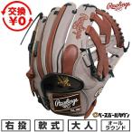 交換無料 野球 グローブ 軟式 大人 右投げ ローリングス Rawlings HYPER TECH COLOR SYNC オールラウンド サイズ11.75 グレー/ブラウン GR6HTCN65 型付け可能(G)
