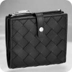 ボッテガ・ヴェネタ 二つ折り財布 レディース ブランド BOTTEGA VENETA イントレチャート レザー 600270-V3UH2 ブラック