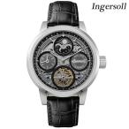 インガソール ザ アーク 自動巻き 腕時計 ブランド メンズ ムーンフェイズ INGERSOLL I16001 ブラック スケルトン 黒