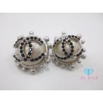 シャネル CHANEL ココマーク フェイクパール ラインストーン 付 スタッド ピアス シルバー CC ロゴ アクセサリー 【中古】 ba3401