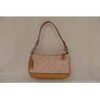 コーチ COACH デミポーチ シグネチャー アクセサリーポーチ ピンク ライトブラウン ジャガード×レザー 【中古】 bc502