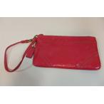 美品 コーチ COACH レザー リストレット ポーチ ピンク パテントレザー ストラップ ハンドポーチ アクセサリーポーチ ほぼ 未使用品 【中古】 bc729