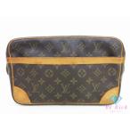  Louis Vuitton LOUIS VUITTON клатч монограмма темно синий pie-nyuM51845 чай Brown PVC кожа LV Logo [ б/у ]bk10625