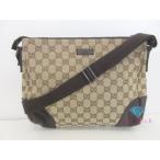グッチ GUCCI ショルダーバッグ 114273 GG ブラウン 茶 キャンバス レザー ロゴ 斜め掛け 鞄 【中古】【送料無料】bk9880