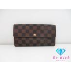 ルイ ヴィトン LOUIS VUITTON 長財布 ダミエ ポルト フォイユ サラ N61734 LV ロゴ 二つ折り財布 ロング ウォレット 【中古】 bs3571