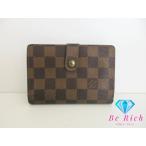 ルイ ヴィトン LOUIS VUITTON がま口 二つ折り財布 ダミエ ポルト モネ ビエ ヴィエノワ N61664 エベヌ LV ロゴ【中古】 bs3591