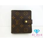ルイ ヴィトン LOUIS VUITTON 二つ折り財布 コンパクト ジップ M61667 モノグラム 茶 ブラウン PVC レザー LV ロゴ【中古】bs3839