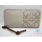 ロエベ LOEWE ジップ アラウンド ウォレット ラウンド ファスナー 長財布 C500T12X03 アナグラム ベージュ ロゴ【中古】【送料無料】bs3878