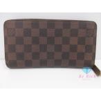 ショッピングLOUIS ルイ ヴィトン LOUIS VUITTON 二つ折り財布 ダミエ ジッピーウォレット N60015 エベヌ ラウンド ファスナー 長財布 ロング【中古】 bs3929