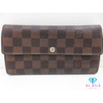 ショッピングダミエ ルイ ヴィトン LOUIS VUITTON 長財布 ダミエ ポルト フォイユ サラ N61734 LV ロゴ 二つ折り財布 ロング ウォレット 【中古】 bs4217