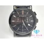 ショッピングBURBERRY バーバリー BURBERRY ヘリテージ クロノグラフ メンズ 腕時計 デイト BU1373 黒 ブラック SS レザー ブレス ロゴ クォーツ 【中古】bt3082