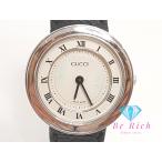 グッチ GUCCI レディース 腕時計 545P 白 ホワイト 黒 ブラック SS レザー アナログ クォーツ ヴィンテージ オールド  【中古】  bt3203