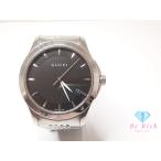 グッチ GUCCI Gタイムレス メンズ 腕時計 デイト 126.4 黒 ブラック シルバー SS ブレス アナログ クォーツ 【中古】【送料無料】 bt3373