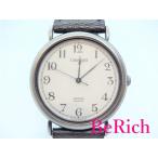 リコー RICOH ライムライト メンズ 腕時計 白 ホワイト 文字盤 SS レザー ブレス 茶 ブ ...