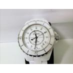 美品 シャネル J12 H1629 12Pダイヤ 39ｍｍ セラミック ホワイト デイト 自動巻き  ...