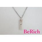 イネド プレート ネックレス SV 925 ラインストーン 青 ブルー ペンダント シルバー INED 【中古】 sh1100